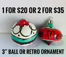 3in Ball or Retro Ornament